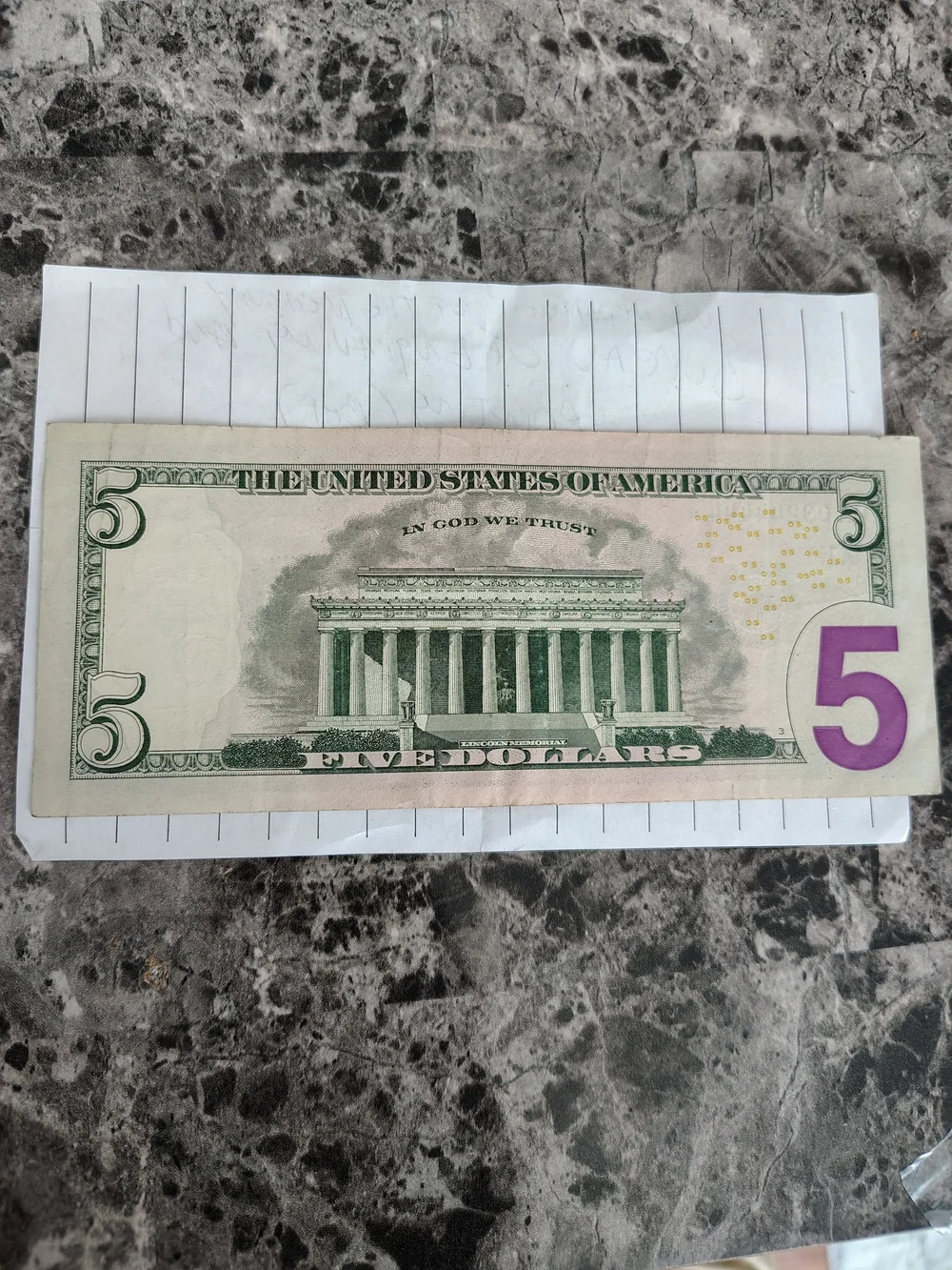 US $5  Bill -Replacement Note(Star Note) with Multiple B.E.P. Printing Errors!